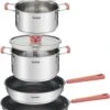TEFAL G720S604 6-delige Stapelbare Pannenset OPTI'SPACE - RVS - Alle Kookplaten Inclusief Inductie -Kookpot Serie Winkel 960x1200
