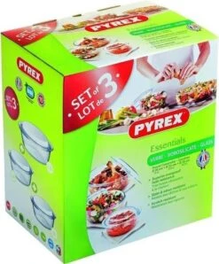 Pyrex 3x Ronde Glazen Ovenschalen Met Deksel 1,4/2,1/3 Liter - Ovenschaal/braadslede - Ovenschotel Schalen - Bakvorm -Kookpot Serie Winkel 994x1200 1